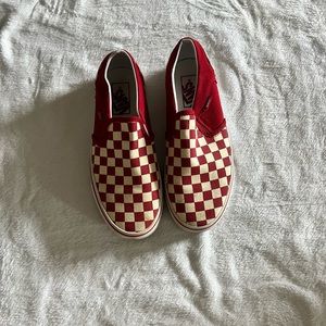 Vans checkered slip on shoes, size 7
